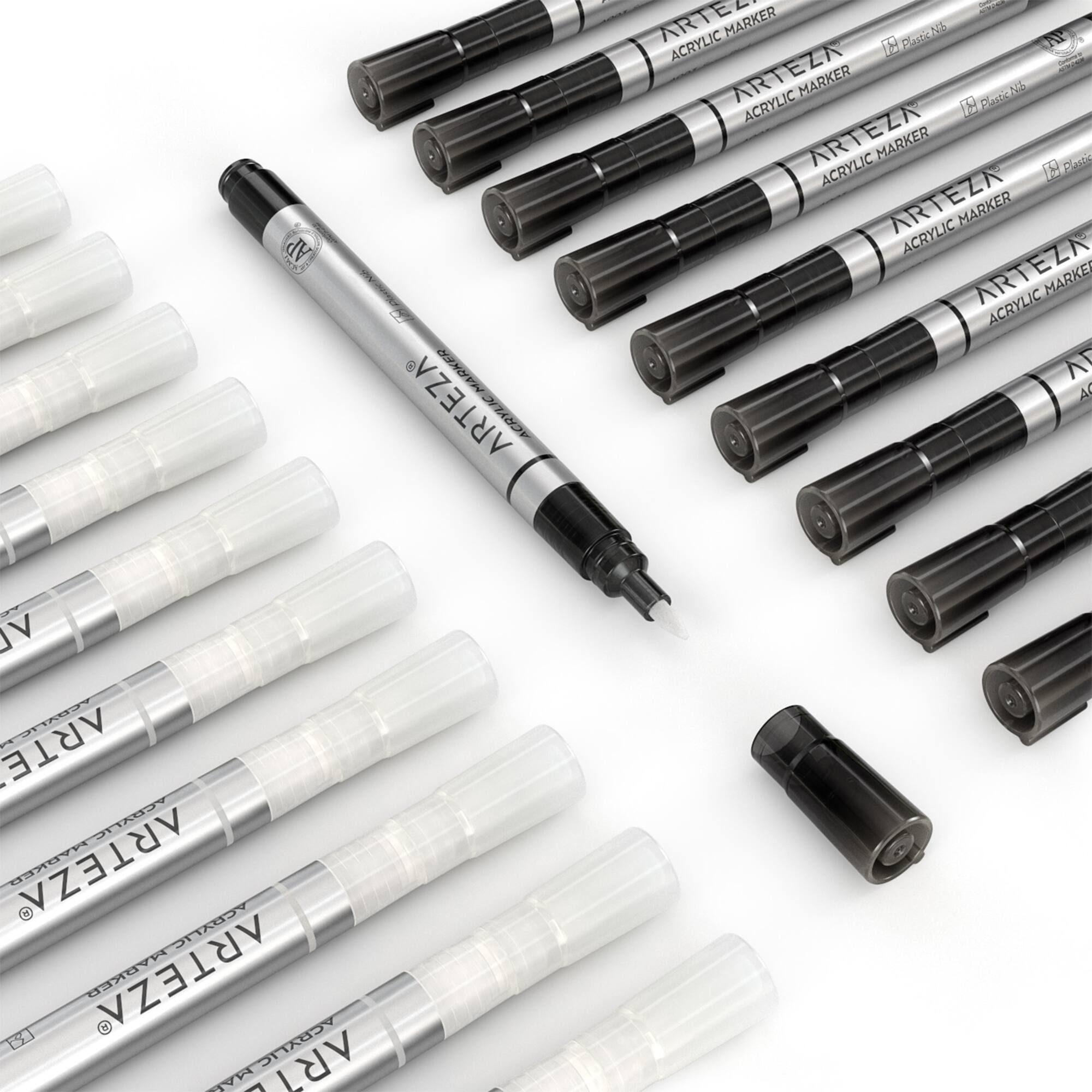 Arteza® Black & White Acrylic Paint Marker Set